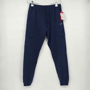 BCG navy blue cargo pocket drawstring water repellant stretch pants small NWT
